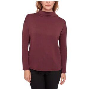 NEW UP! Long Sleeve Mock Neck Top | Burgundy